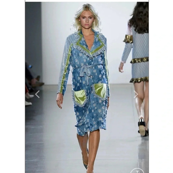 Vivienne Hu distress denim dress runway spring 2019 collection NWT size 2 - Picture 1 of 12
